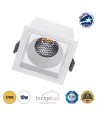GLOBOSTAR® PLUTO-M 60273 Χωνευτό Downlight Σποτ με Honeycomb Anti Glare Reflector LED 10W 1250lm 38° AC 220-240V IP20 Θερμό Λευκό 2700K - Bridgelux COB Chip & TÜV SÜD Driver - Λευκό Ματ - Μ8.4 x Π8.4 x Υ5.9cm - Q7.5 x 7.5cm - 5 Χρόνια Εγγύηση